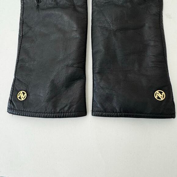 Adrienne Vittadini Leather Gloves Black L Women's - Picture 3 of 7